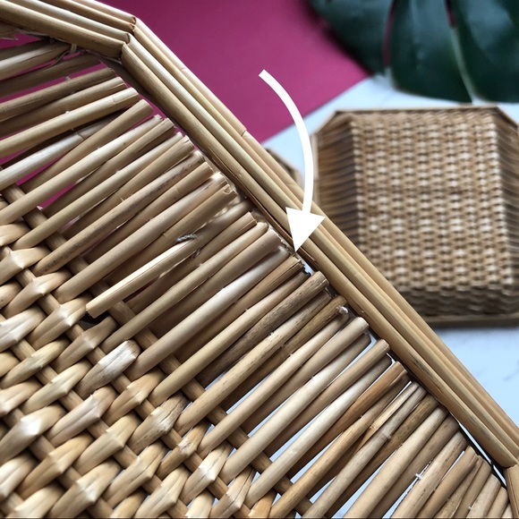 Vintage Tianjin Wicker Rattan Weave Catchall Trays - Picture 7 of 7